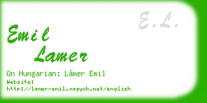 emil lamer business card